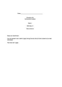Midterm Exam 1 Answer Key - Instrumental Analysis 2004 | CHEM 426