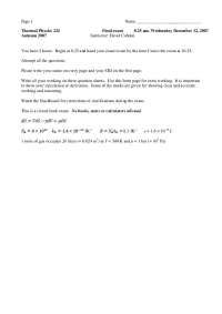 Final Exam Paper - Thermal Physics | PHYS 224