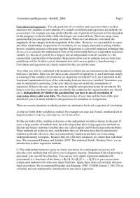 Correlation and Regression - Experimental Evolutionary Ecology | BIOL 481