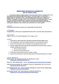 Introduction to Vertebrates and Taxonomic Keys - Lab | BIOL 452