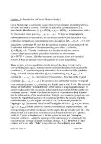 Introduction to Chaotic Motion - Lecture Notes | PHYS 505