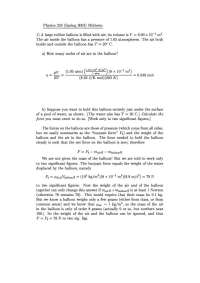 Midterm Exam Practice Questions - Thermal Physics | PHYS 224
