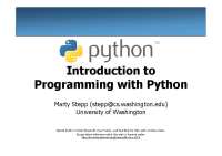 Introduction to Programming with Python Class Notes, Computer Programming I | CSE 142