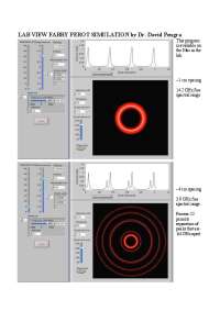 Fabry-Perot Spectral Analysis Simulation using LabVIEW and Finesse