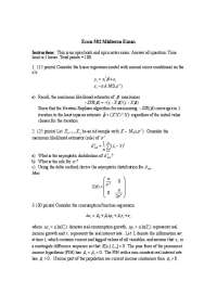 Sample Questions for Midterm Exam - Econometrics II | ECON 582
