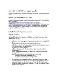 Homework Assignment in Physics: Optics and Waves - Prof. David Ginger Jr