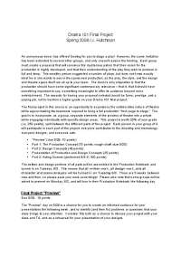 Final Project - Introduction to Theatre | DRAMA 101