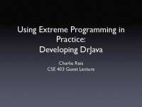 Using Extreme Programming in Practice: Developing DrJava - A Case Study by Charlie Reis