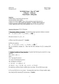 Final Exam Study Guide - Econometrics II | ECON 581