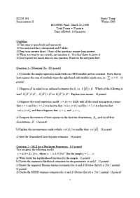 Final Exam - Econometrics II Fall 2008 | ECON 581