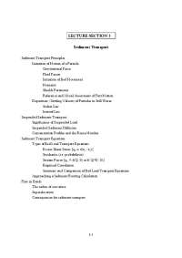 Sediment Transport Equations and Principles: Bed Load and Stream Power Approach