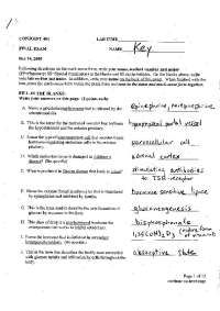 Final Exam with Solutions - Human Anatomy and Physiology | CONJ 401