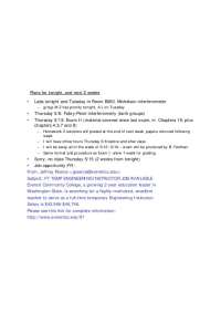 Interferometry Lab: Michelson and Fabry-Perot, Schedules, Exam II, and Job Opportunity
