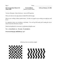Midterm Exam in Electromagnetism, Physics 322
