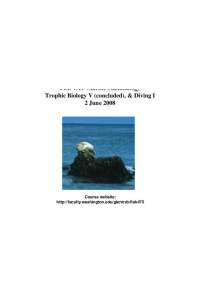 Trophic Biology and Diving - Marine Mammalogy | FISH 475