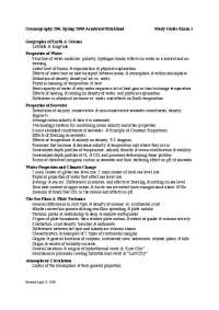 Oceanography 200, Spring 2008 Exam 1 Study Guide: Oceanography and Climate Change - Prof. 