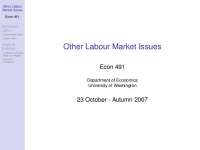 Labor Market Issues: Health and Wages in Economics