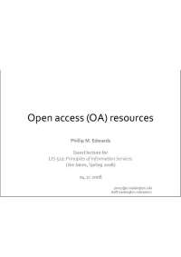 Open Access Initiatives: Gold and Green