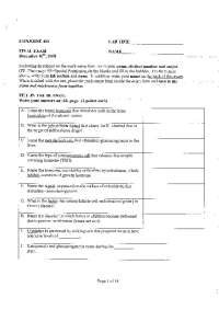 Final Exam - Human Anatomy and Physiology, Fall 2008 | CONJ 401