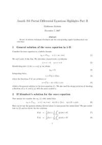 Wave Equation in Infinite Domain - Partial Differential Equation | AMATH 353