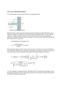 CEE 342 Autumn 2005 Homework Solution 6: Hydrodynamics Problems