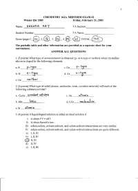 17 Solved Questions - General Chemistry - Exam 2 | CHEM 162 - Docsity