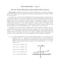 10 Problems on Enriched Physics with Calculus 1 - Exam 3 | PHY 2060 ...