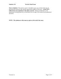 Practice Final Exam - Introduction to Statistics for Engineers | ST 361 ...