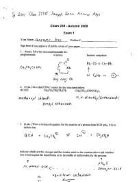 Solved Exam 1 Questions - Organic Chemistry | CHEM 239 - Docsity