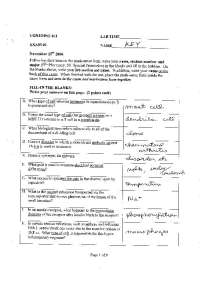 Exam 2 Questions with Answer Key - Human Anatomy and Physiology | CONJ 401