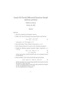 Partial Differential Equations - Midterm Questions | AMATH 353