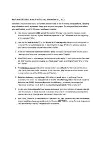 The Money and Capital Markets - Final Exam | FIN 5329