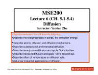 Diffusion - Mechanical Properties of Structural Materials - Lecture ...