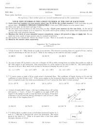 Examination 2 | Applied Physics 1 | PHY 2004 - Docsity