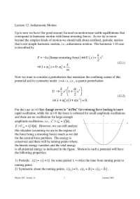 Anharmonic Motion in Physics 505