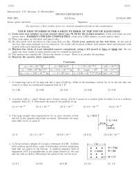 15 Multiple Choice Questions - Exam 2 | Physics II | PHY 2054 - Docsity