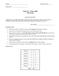 Business and Economics Calculus - Final Exam | MATH 112 - Docsity