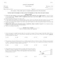 20 Multiple Choice Questions in Physical l - Final Exam | PHY 2053 ...