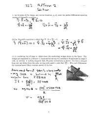 Test 2 Questions with Solutions - Electromagnetism | PHYS 322 - Docsity