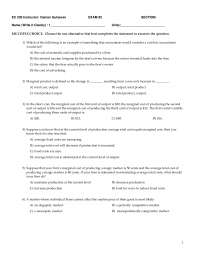 Final Exam - Multiple Choice Questions for Fundamental of Economics ...