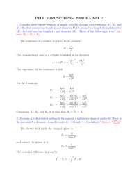 Solved Exam 2 - Physics with Calculus II | PHY 2049 - Docsity