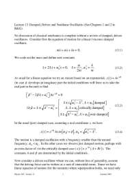 Lecture Notes on Damped, Driven and Nonlinear Oscillators | PHYS 505