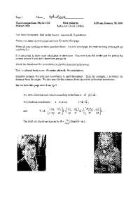 Solved Questions of Electromagnetism - Exam 1 - Fall 2004 | PHYS 322