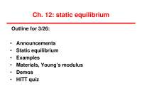 Static Equilibrium - Physics with Calculus 1 | PHY 2048 - Docsity