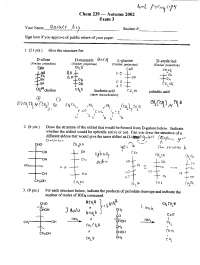 Exam 3 Questions with Solution - Organic Chemistry | CHEM 239 - Docsity