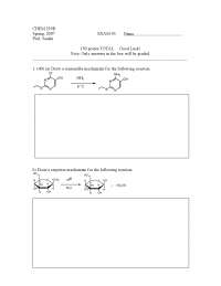 Exam 3 - Organic Chemistry - Spring 2007 | CHEM 239 - Docsity