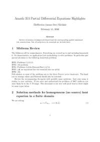 Partial Differential Equations Highlights - Review Sheet | AMATH 353