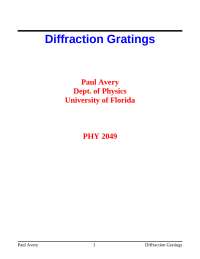 Lecture Slides on Diffraction Gratings | PHY 2049 - Docsity