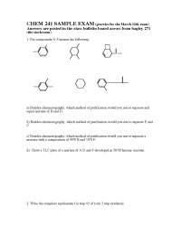 Sample Exam 3 - Organic Chemistry Lab | CHEM 241 - Docsity