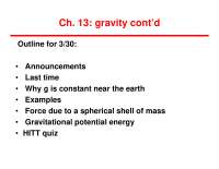 Gravity - Physics with Calculus I | PHY 2048 - Docsity